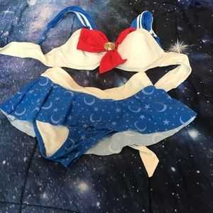 Sailer moon bikini size medium, bottoms size Xs